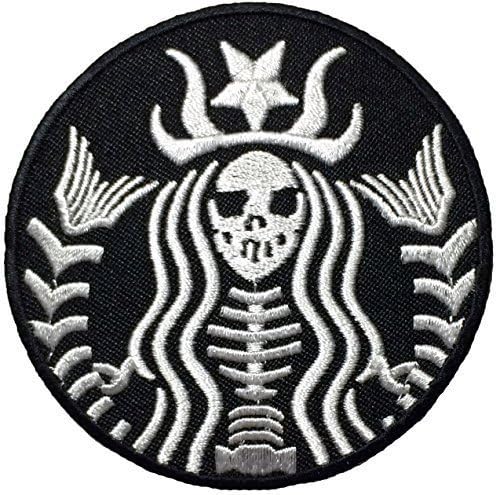 Ranger Return Dead Mermaid Zombie Halloween Skull Skeleton Sew Iron on Embroidered Patches - Black (1Pcs.)