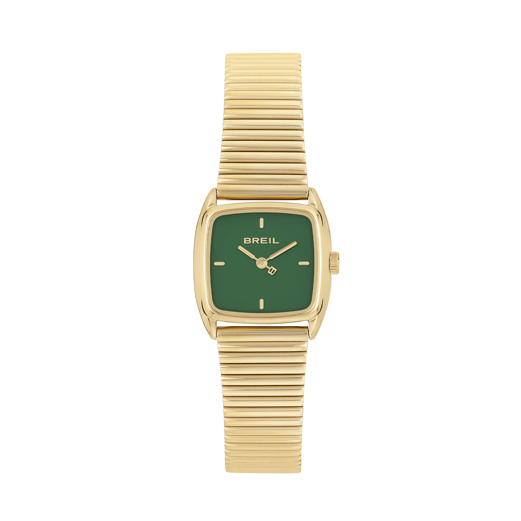 Breil, Collezione Stylize, Orologio Donna in Acciaio Lucido, Bracciale a Maglie Zigrinate, Quadrante Minimal, Cassa 24 mm, Chiusura a Scorrimento, Lunghezza Regolabile
