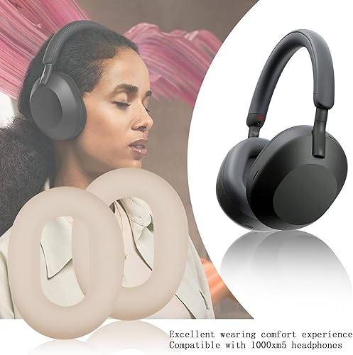 Miniatura 6 de Adhiper Almohadillas de silicona para los oídos protectores para Sony WH-1000XM5, a prueba de sudor y lavables, para Sony WH-1000XM5(WH1000XM5)