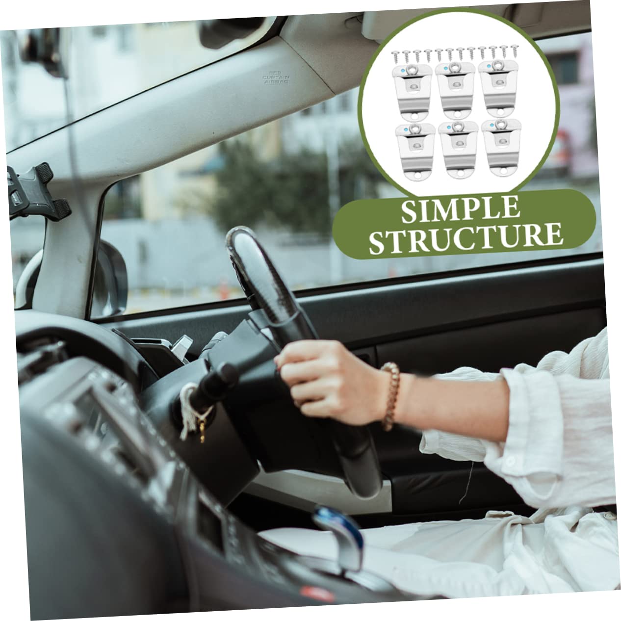 Toyvian 6pcs Microphone Hook Car Microphone Clip Microphone Mounting Clip Car Clothes Hanger Cb Mic Holder Handheld Microphone Hanging Clip Wifi Radio Car Holder Sm50 Metal Stainless Steel - Image 3
