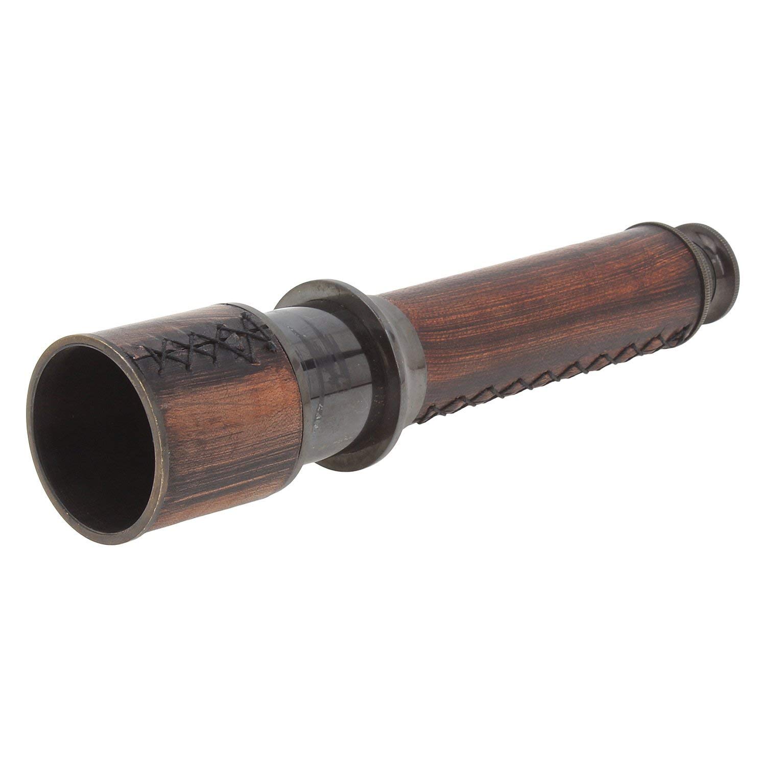 Nauticaz Antique Leather Bound Brass Antique Telescope - Marine Nautical Pirate 16'' Telescope