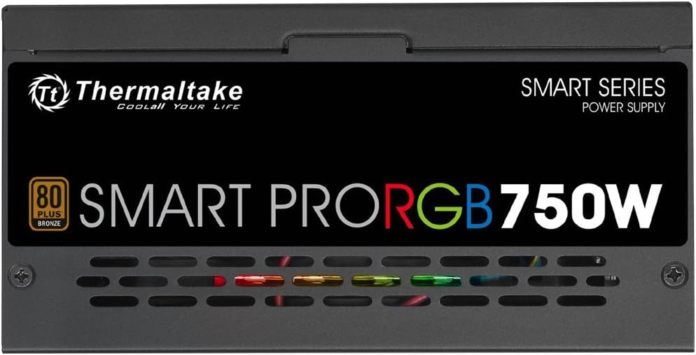Thermaltake Smart Pro RGB, 80+ Bronze Certified 750W Smart Zero 256-Color RGB Fan Fully Modular ATX Power Supply thumbnail 5