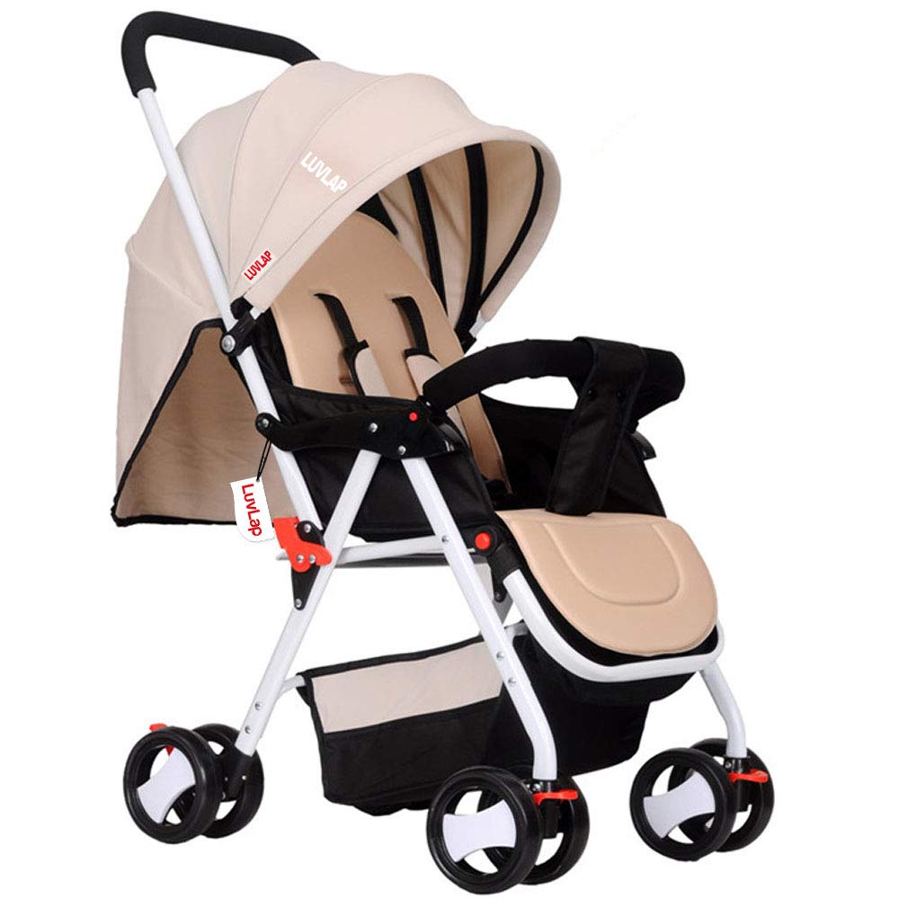 Luv LapStroller/Pram, Extra Large Seating Space, Easy Fold, for Newborn Baby/Kids, 0-3 Years (khaki)