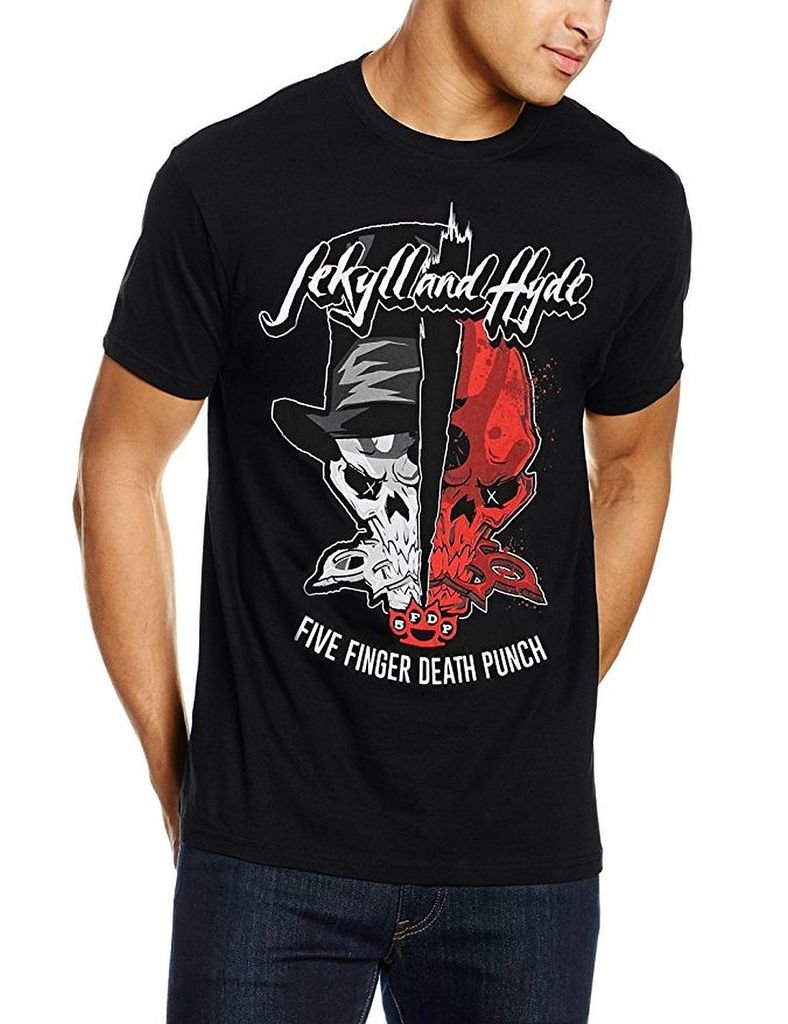 Global Merchandising Five Finger Death Punch Jekyll and Hyde Men's Black T-Shirt