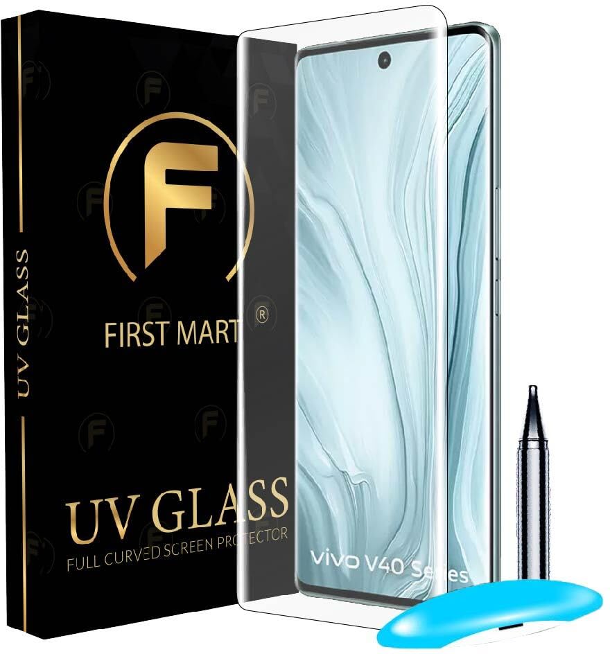 Image of FIRST MART Military-Grade Gorilla UV Tempered Glass For Vivo V40 / Vivo V40 Pro /Vivo V40e 5G - 9H Hardness, Edge-to-Edge, Bubble-Free