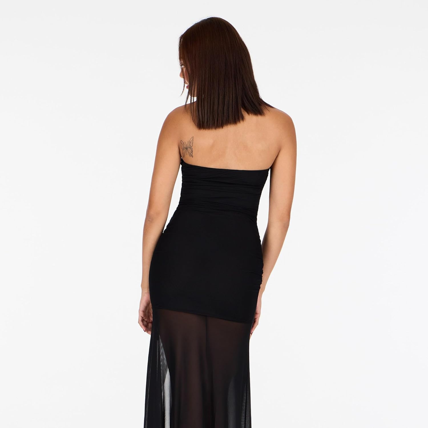 Forever 21 Womens Strapless Maxi Dress with Mesh Bottom - Image 5