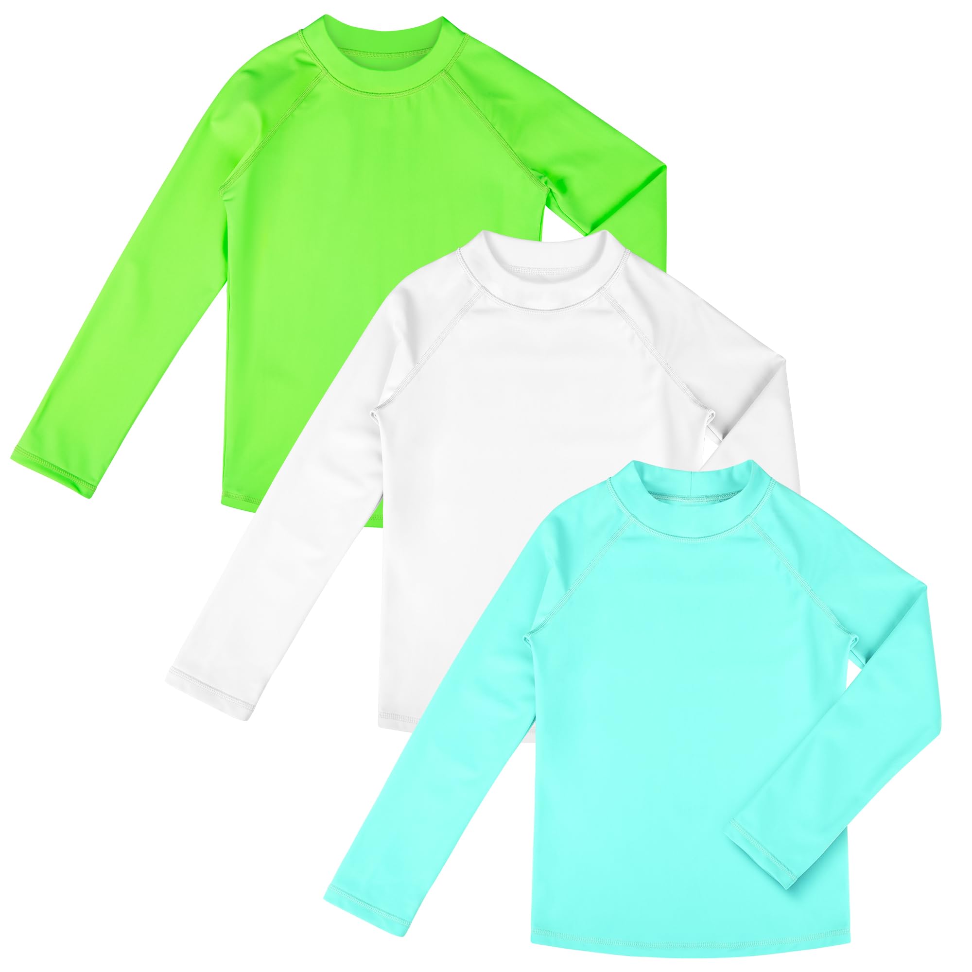 BIG ELEPHANT 3 Pièces de Bain Anti-UV pour Garçon Maillot de Bain à Manche Longue Enfants Rashguard pour Surf Natation Plongée Plage
