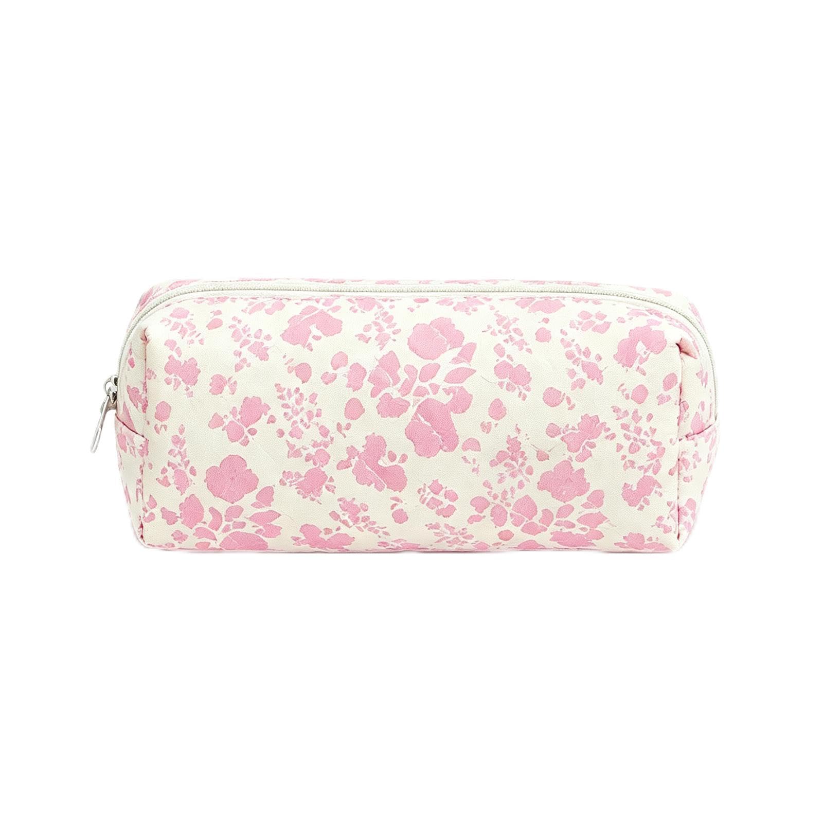 Qiwenr Pencil Case, Cosmetic Bag, Aesthetic Pencil Case, Floral Pattern Toiletry Bag, for Makeup Bags, Wallets, Suitable for Daily use and Travel