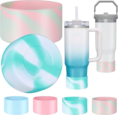 SHEEFLY Paquete de 2 botas de silicona para Stanley Quencher & Stanley Iceflow de 20 onzas y 30 onzas, cubierta de silicona para botella de agua