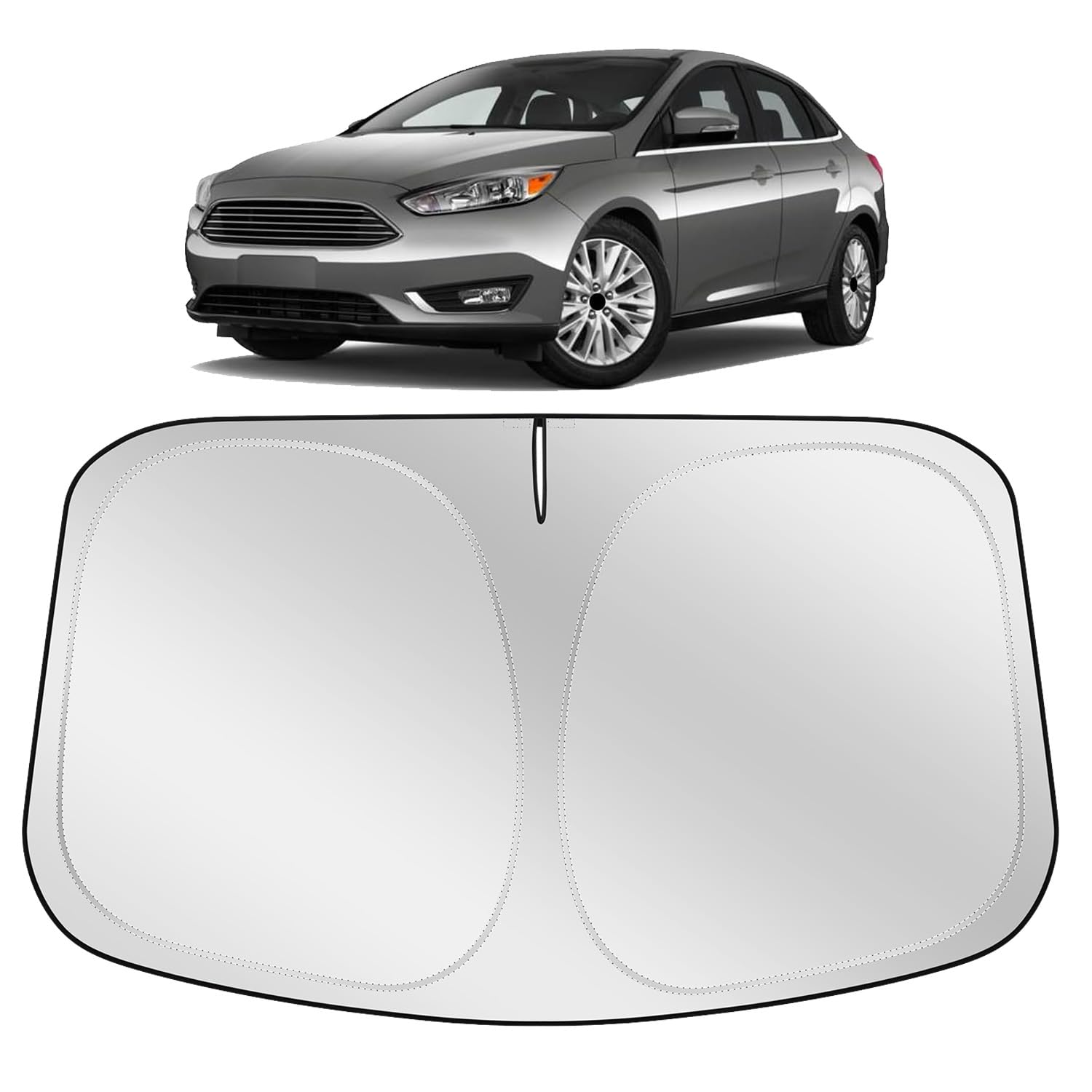 XHRING Car Windshield Sun Shade Sunshade Compatible with Ford Focus 2012-2018 Hatchback Accessories, Car Front Window Sun Shield Summer Essentials