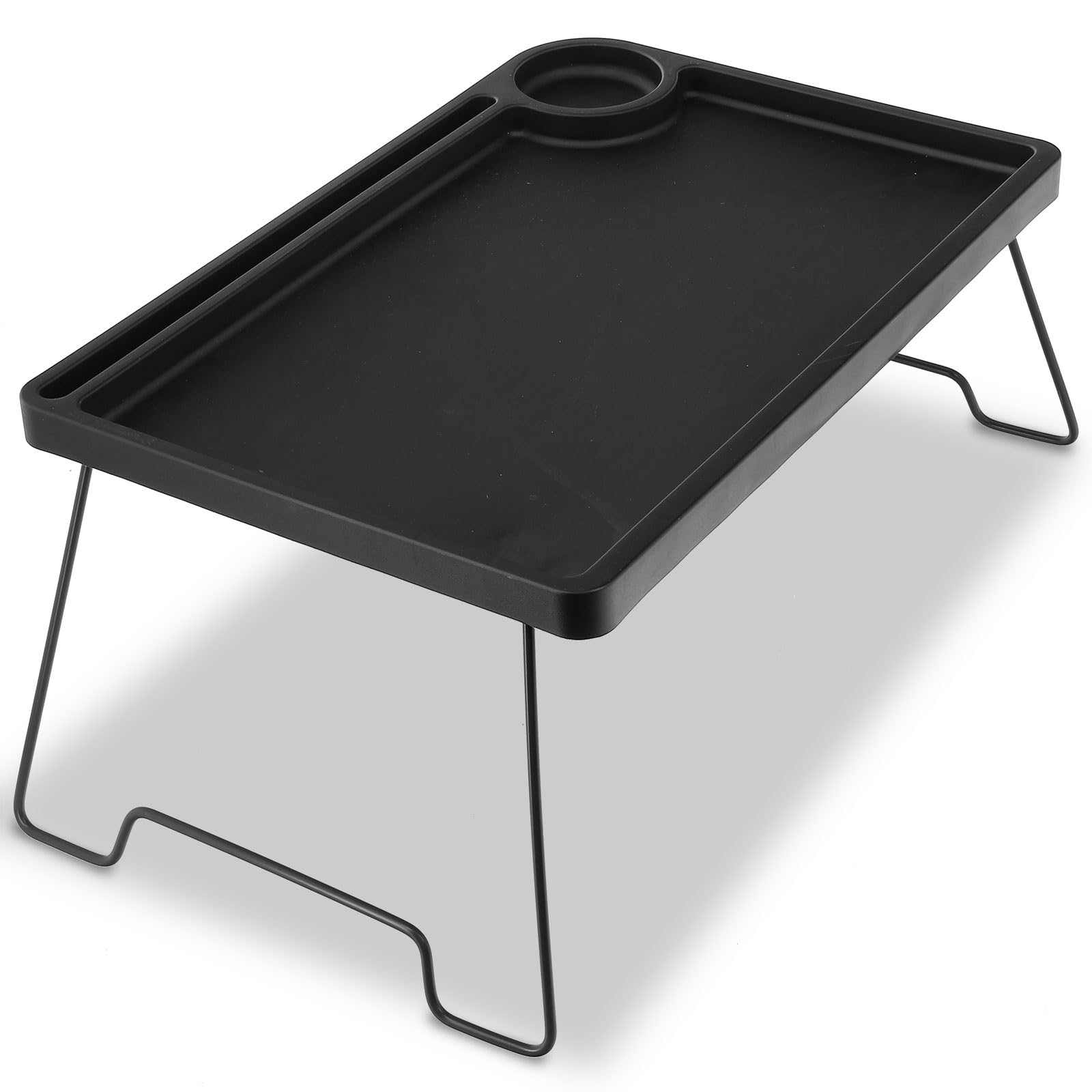 Large Bivvy Table Folding with Raised Edges, Tablet Slot & Cup Holder – Lightweight, Portable & Durable Tackle Bait Prep Table for Bank, Bivvy Carp Fishing & Outdoor Use