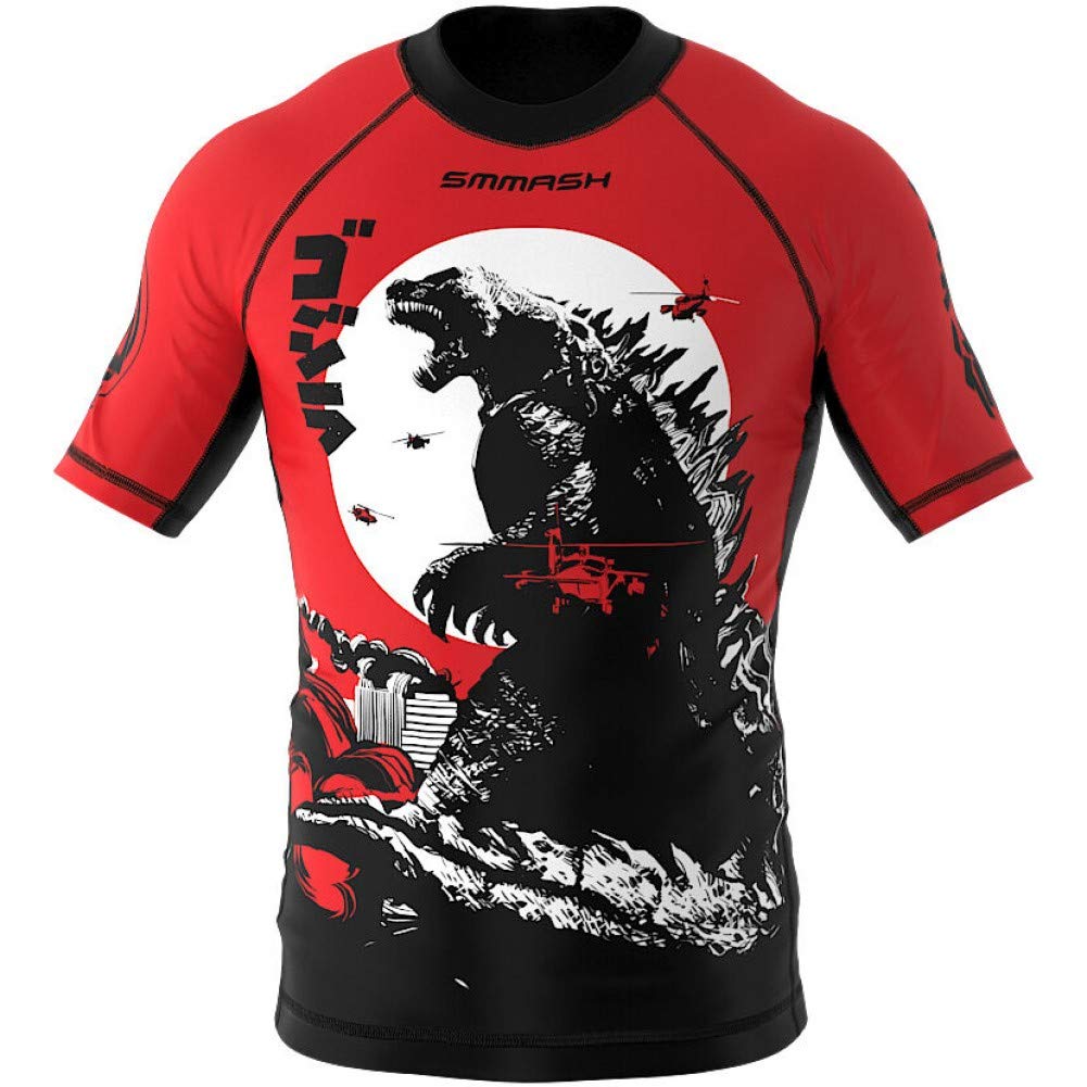 SMMASH Helion Rashguard Hombre Manga Corta, Camisetas Hombre para MMA, Artes Marciales, Krav Maga, BJJ, K1, Karate, Material Transpirable y Antibacteriano — view 40