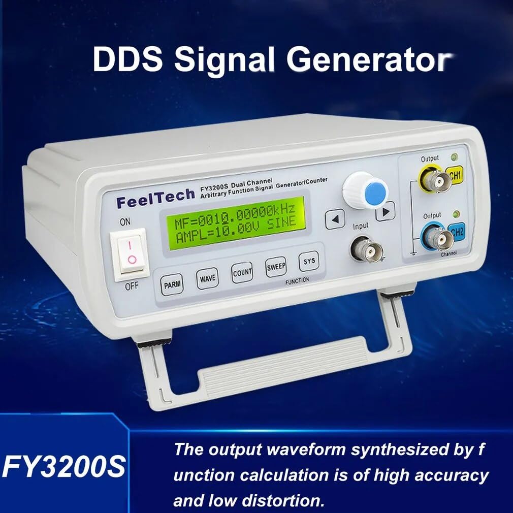 FY3200S 6/12/20/24/25MHz Digital DDS Dual-Channel Function Signal Source Generator Arbitrary Waveform/Pulse Frequency Meter（FY3200S 12M）