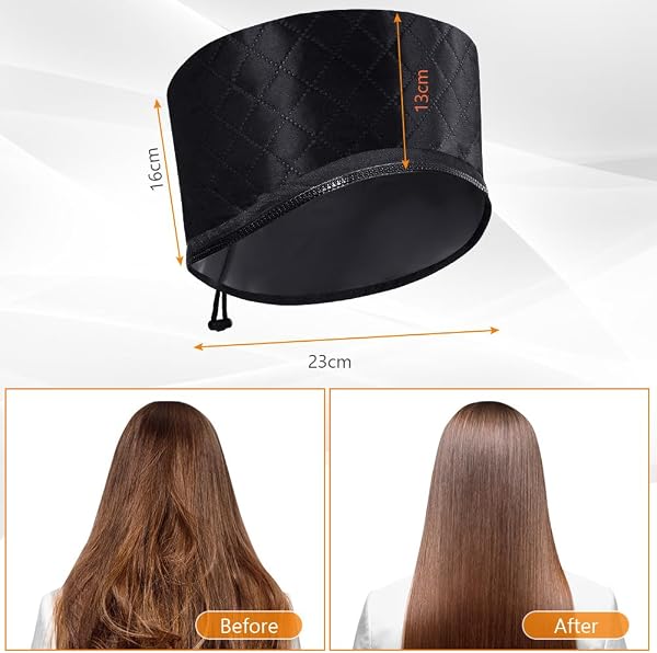 LOPHE Gorro Eléctrico para el Cabello, Gorro Calor Pelo Termico 2 modos de temperatura, Gorra de vapor para el cabello Calienta Uniformemente, Eléctrico Gorro Termico Peluqueria(Negro) - 2