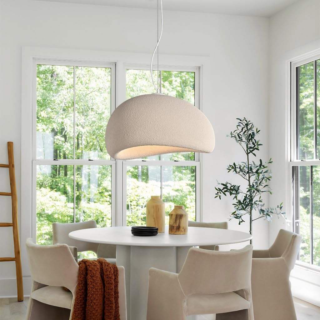 MEVZHH Chandeliers,Polystyrene Restaurant Hangingp Wabi-Sabi Style Blaiken Brown Modern Cream Simplep E27 Adjustable Decolight Liviroom Bedroom Light﻿/40Cm