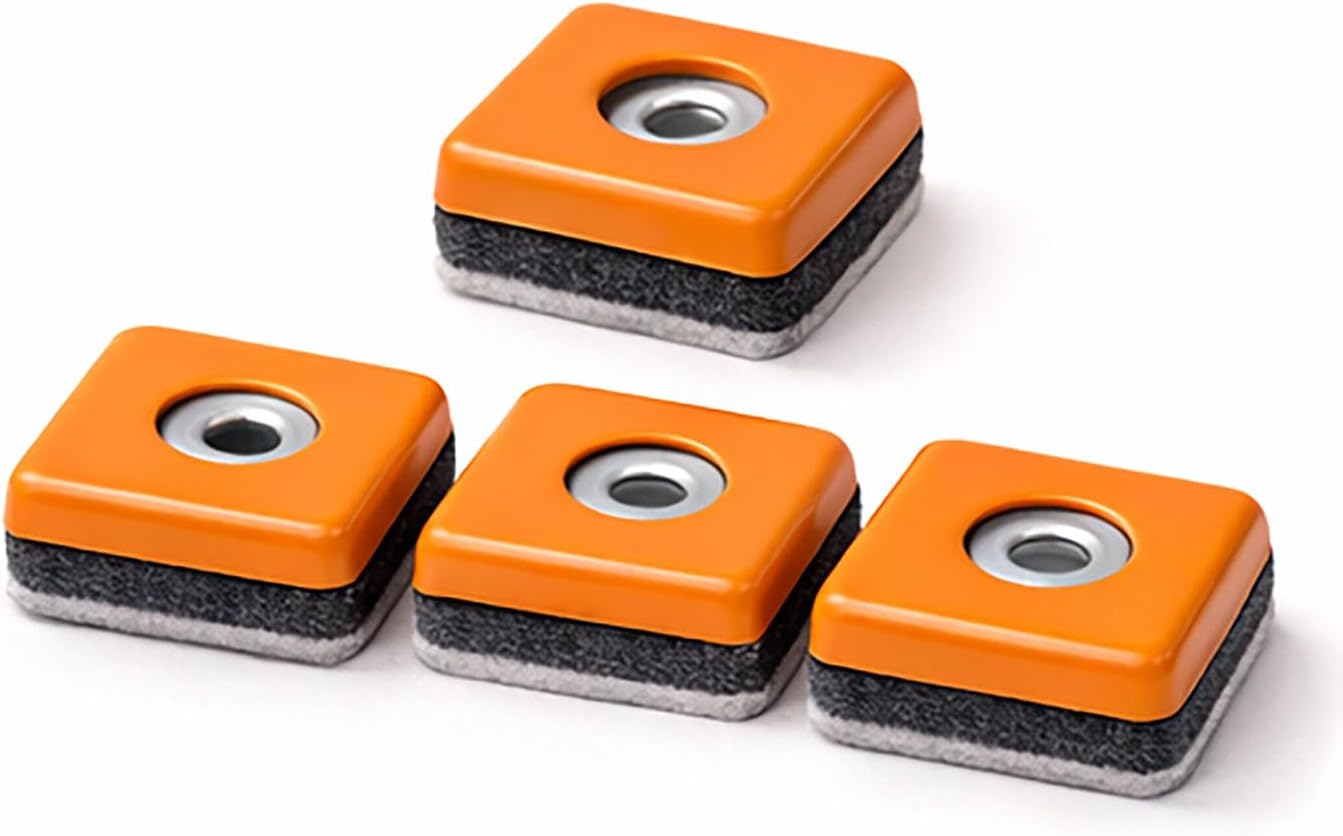 MR. DIY Crafts PTFE Furniture Gliders, Square Sliders with Nail Feet for Carpet, Tile, Hardwood Floor, 2.5x2.5 cm (8, Yellowish-Brown, 2.5 x 2.5 cm)