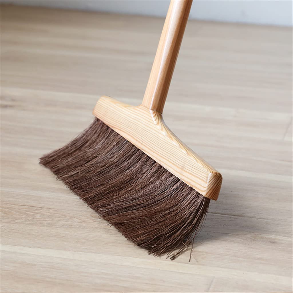 Set di scopa e paletta, Scopa in legno da cucina, manico lungo, for pavimenti, piante naturali