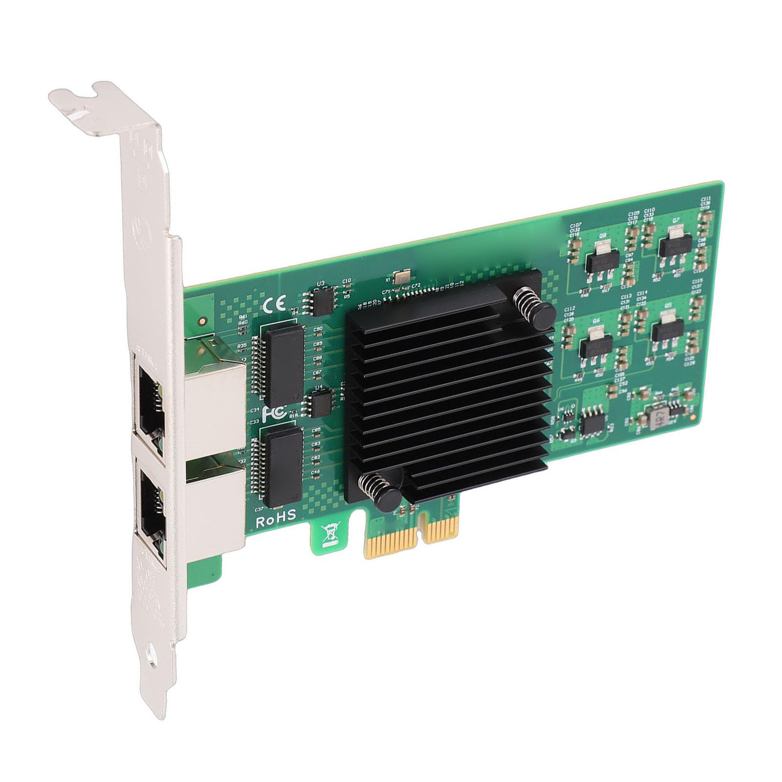 Karta Sieciowa Gigabit Ethernet PCI Express X1, Dwuportowy RJ45 z Chipsetem 82574L, Adapter 10/100/1000Mbps Zapewniający stabilną wydajność, Obsługuje Ramki Jumbo PXE DPDK ISCSI dla Komputerów