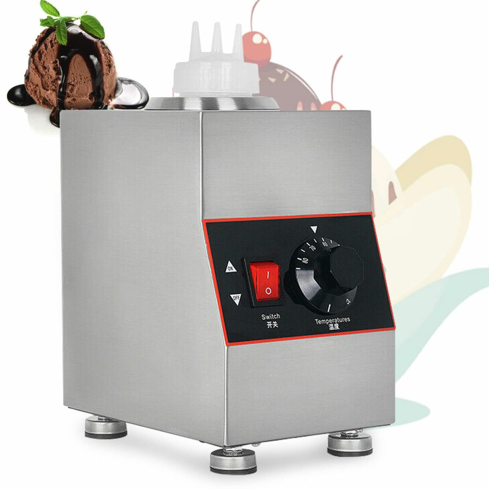 Distributeur de sauce électrique en acier inoxydable, 220 V, capacité 650 ml, pour les entreprises commerciales, la restauration et la maison, chauffe-sauce idéal pour un plaisir continu