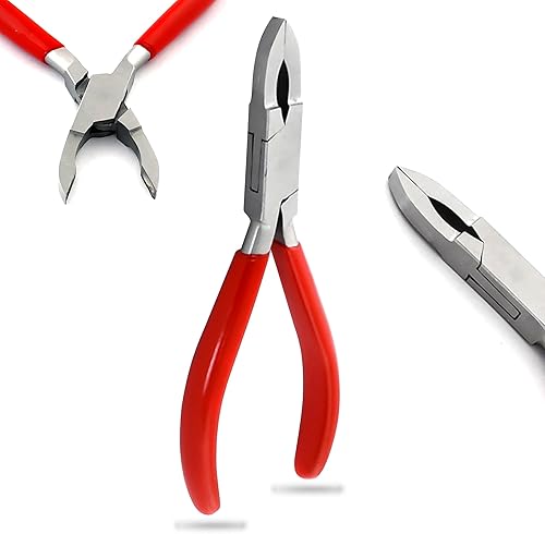 Alicates de cierre de bucle con agarres de PVC rojo, 5-1/2 pulgadas