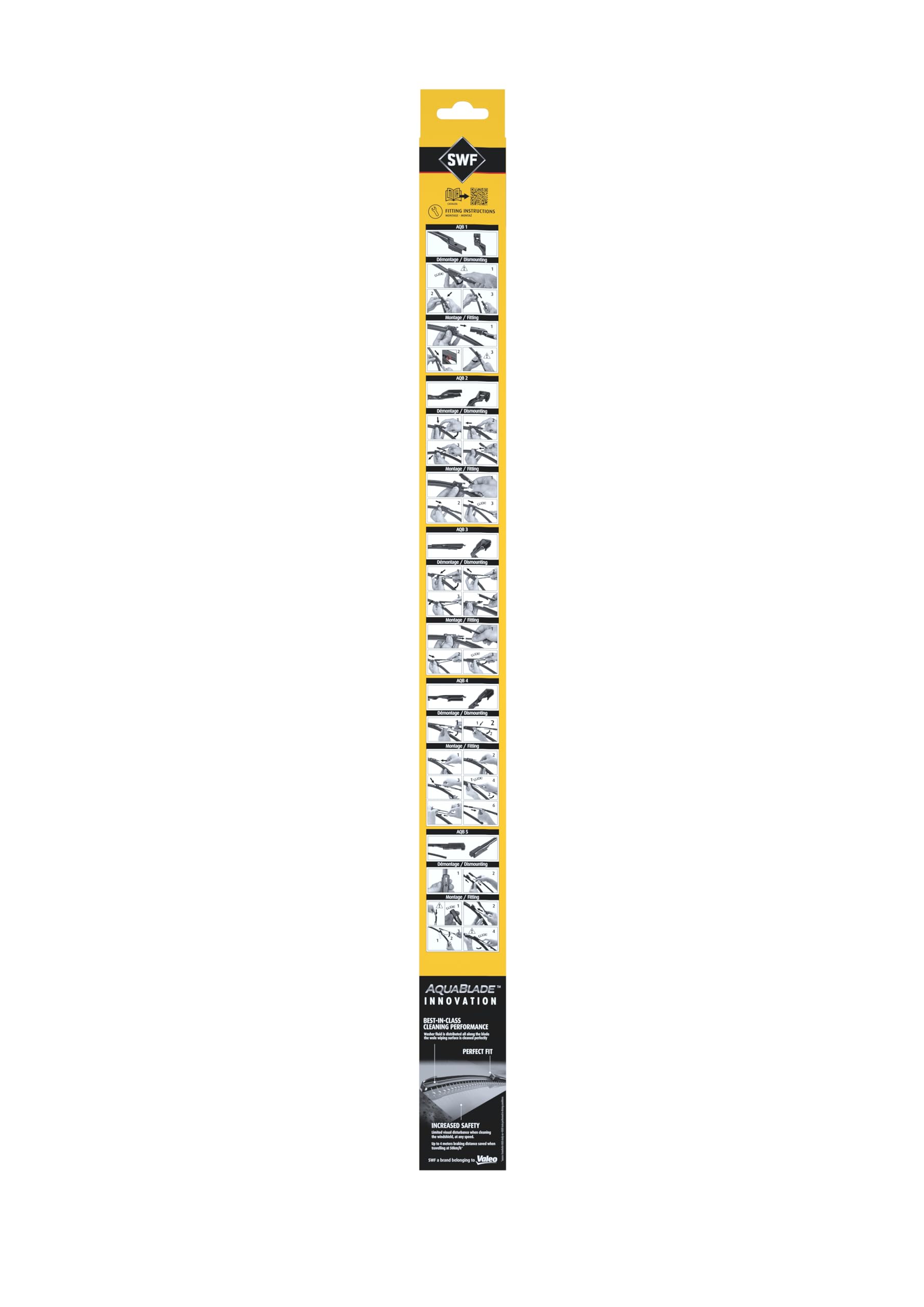 SWF Das Original 2x AquaBlade Wischerblätter SA120 - Vorne - 630mm / 575mm