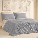 GOKOTTA Roi de couverture de la couette, 100% FSC® Bambou certifié, doux & Revêtement respirant avec fermeture bouton, 1 Couverture de couettes 106" x 92" avec des attaches de coin et 2 Enveloppe Oreiller Shams, Gris