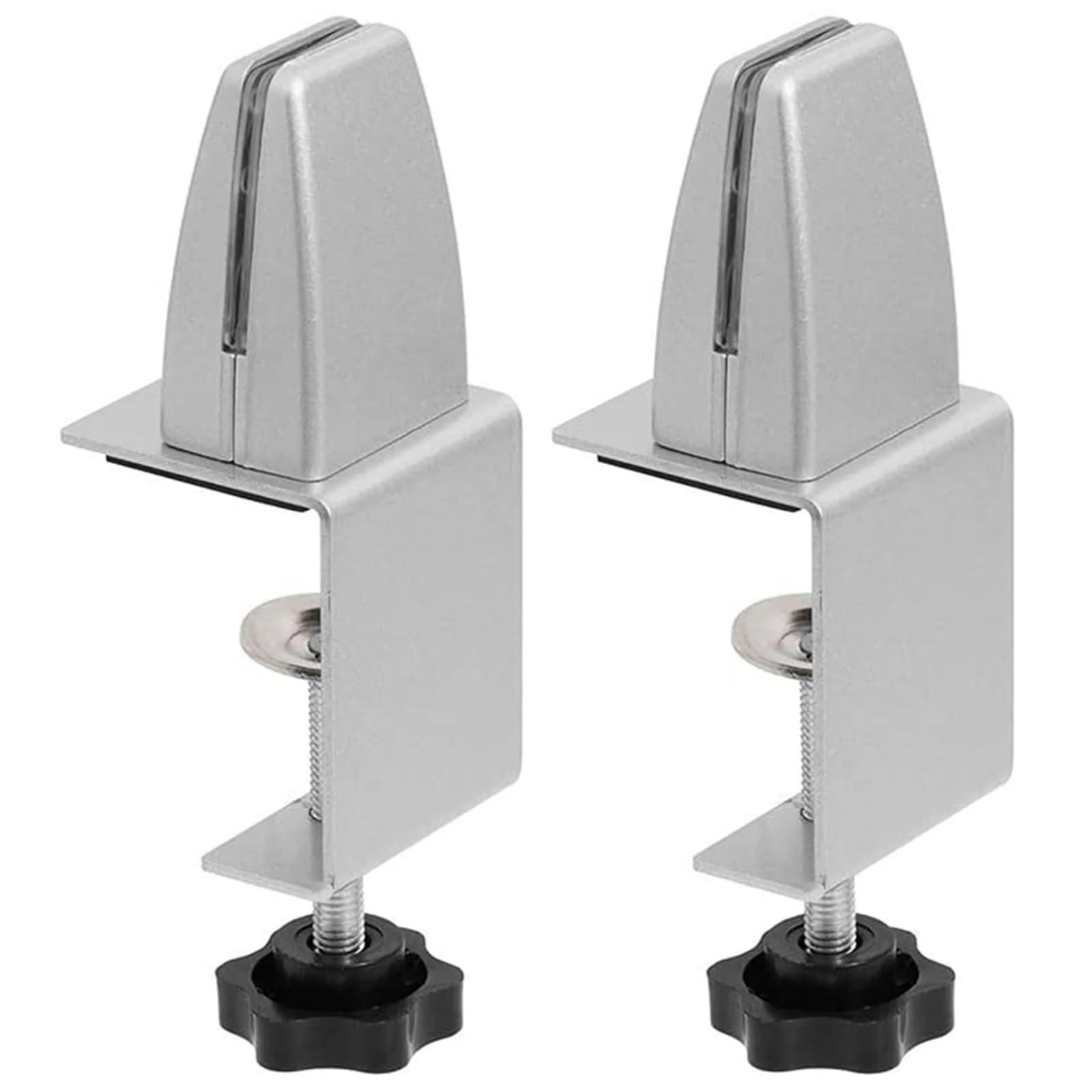 Lsnnmu Silver 6Pcs Sneeze Guard Clamp Bracket Desk Partition For 1/8Inch To 1Inch Thick Panels Adjustable C Shape For Desk