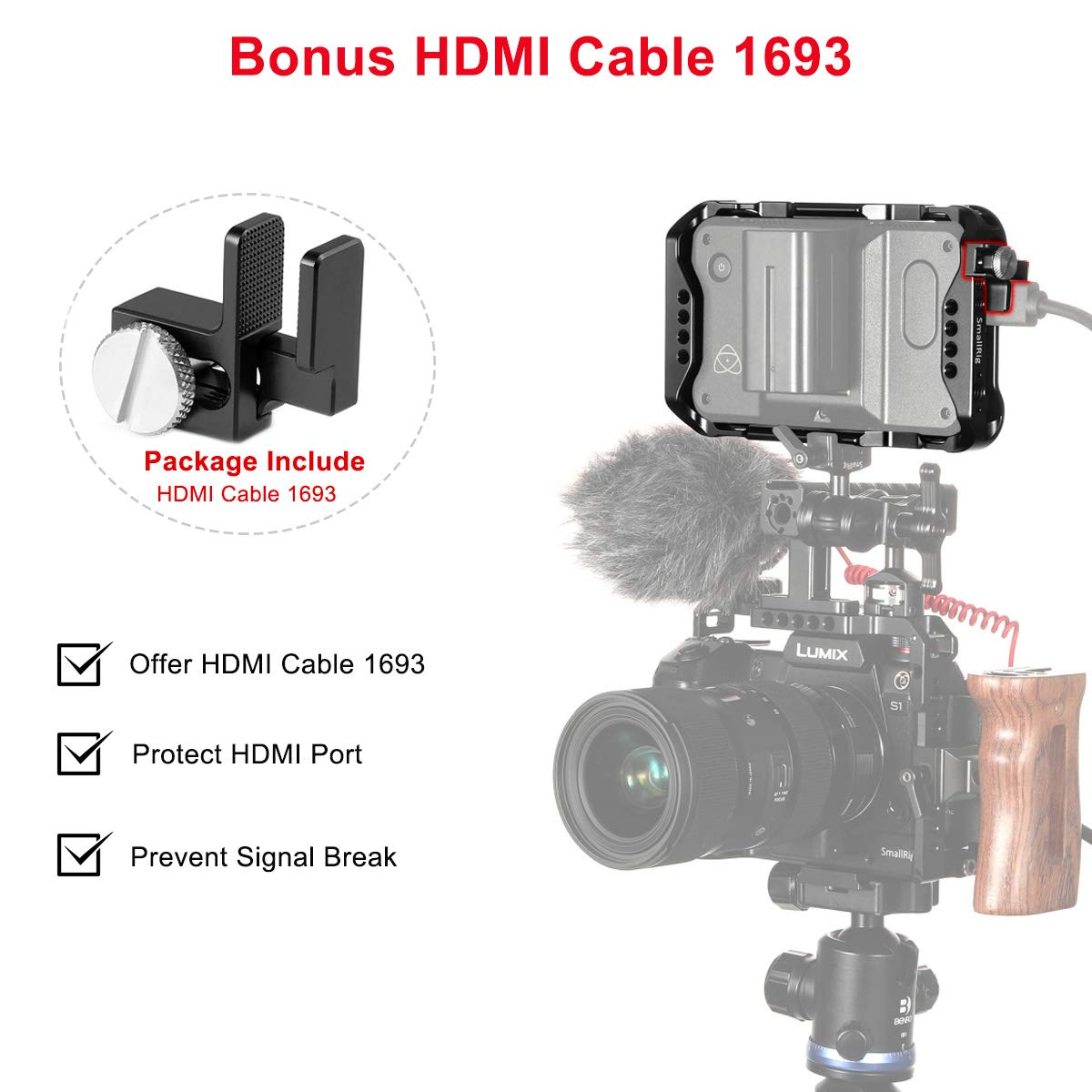 SMALLRIG 5 Pouces Cage pour Atomos Shinobi - 2305