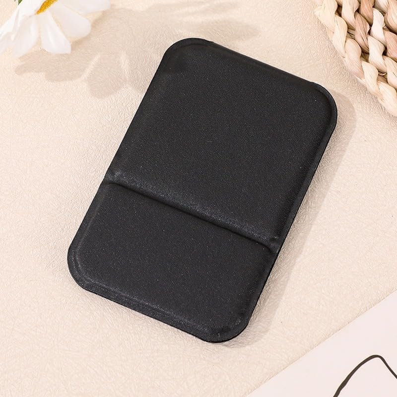 Image of Foldable Travel Mirror, Portable Pocket Makeup Mirror with Stand, Compact Handheld Vanity Mirror for Purse, Desk & Travel Use (7x11cm) (Black)