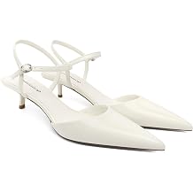 SAMMITOP Kitten Heels for Women Pointed Toe Ankle Strap Low Heel Pumps Shoes Dressy 1.5 Inches