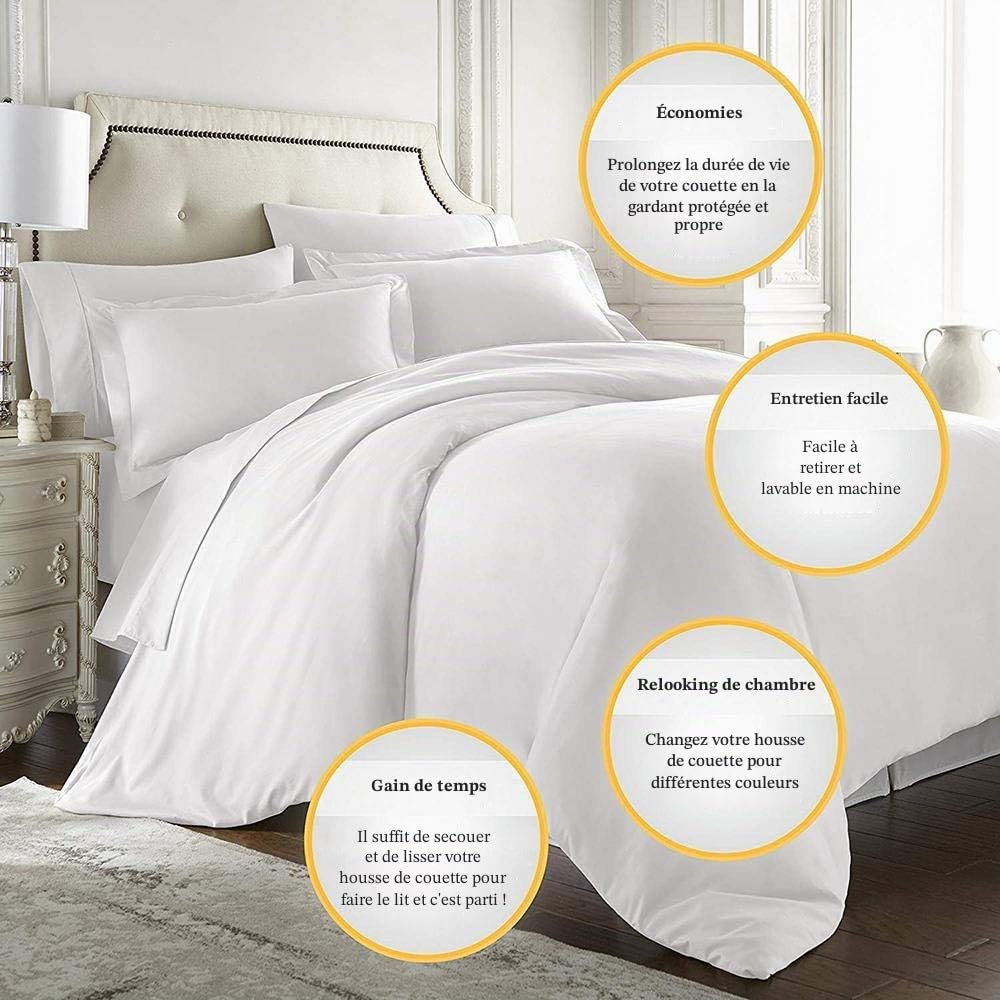 Housse de Couette 260x240cm Arbre Violet Parure de Lit en Microfibre 2 Personnes avec Fermeture Éclair, Sets de Housse de Couette Imprimé avec 2 Taies d'oreiller 50x75cm