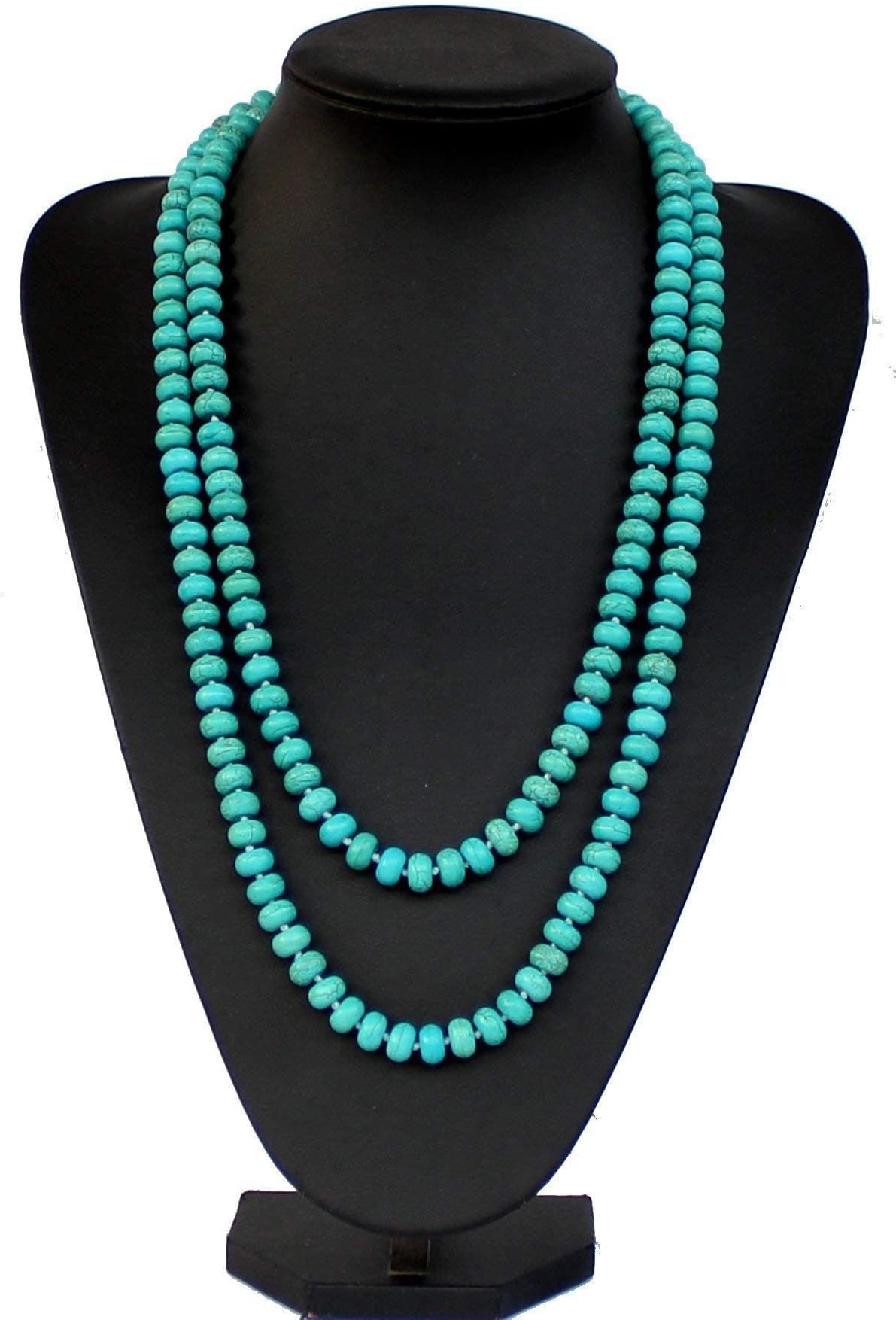 55 Inches Abacus beads Suanpan Turquoise Stone Beaded Necklace Chunky Necklace Turquoise Necklace Statement Necklace