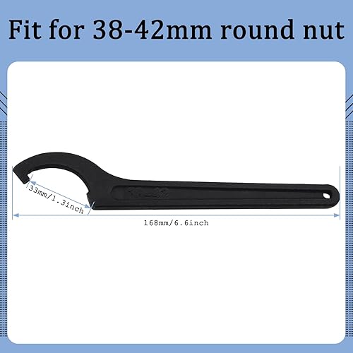 Miniatura 9 de Auvotuis Llave inglesa de gancho C, herramienta de gancho de ajuste negro, llave inglesa de acero al carbono, portabrocas para tuerca redonda de