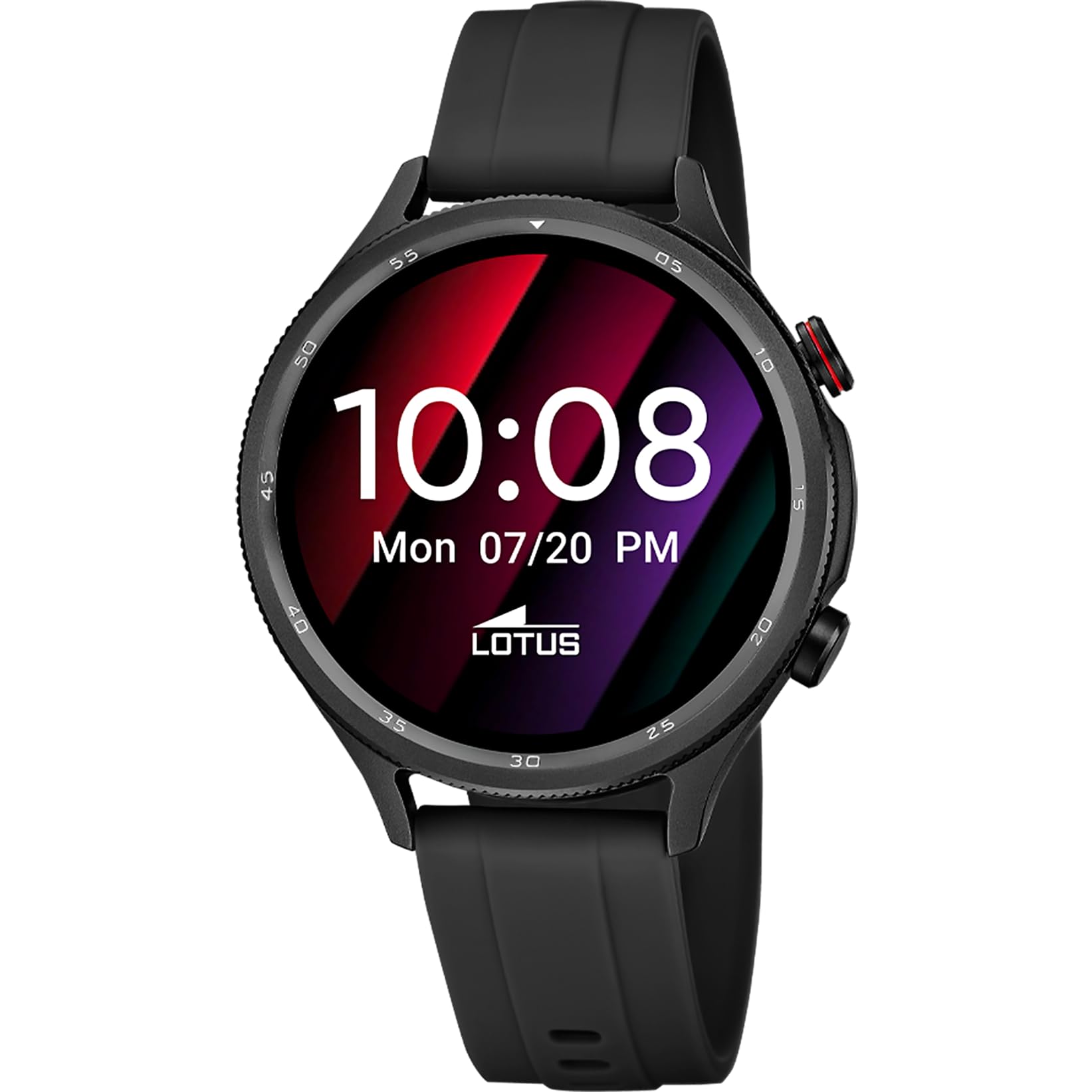 LOTUS Reloj Inteligente Hombre Mujer - Smartwatch Unisex Caucho Negro - Resistente al Agua IP65 - Voz IA, Música, Cuenta Pasos y Calorías, Teléfono, Monitor Sueño 50205/​1 Naya Lite - Smartime 2nd Gen