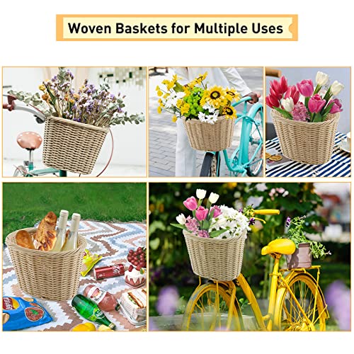 Image of ZUKKA Handlebar Bike Basket,Front Handlebar Adult Storage Basket, Waterproof with Leather Straps,Bicycle Accessory