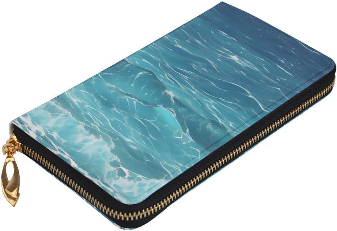 The deep blue sea Women's wallet, clutch wallet, with zipper, large capacity.