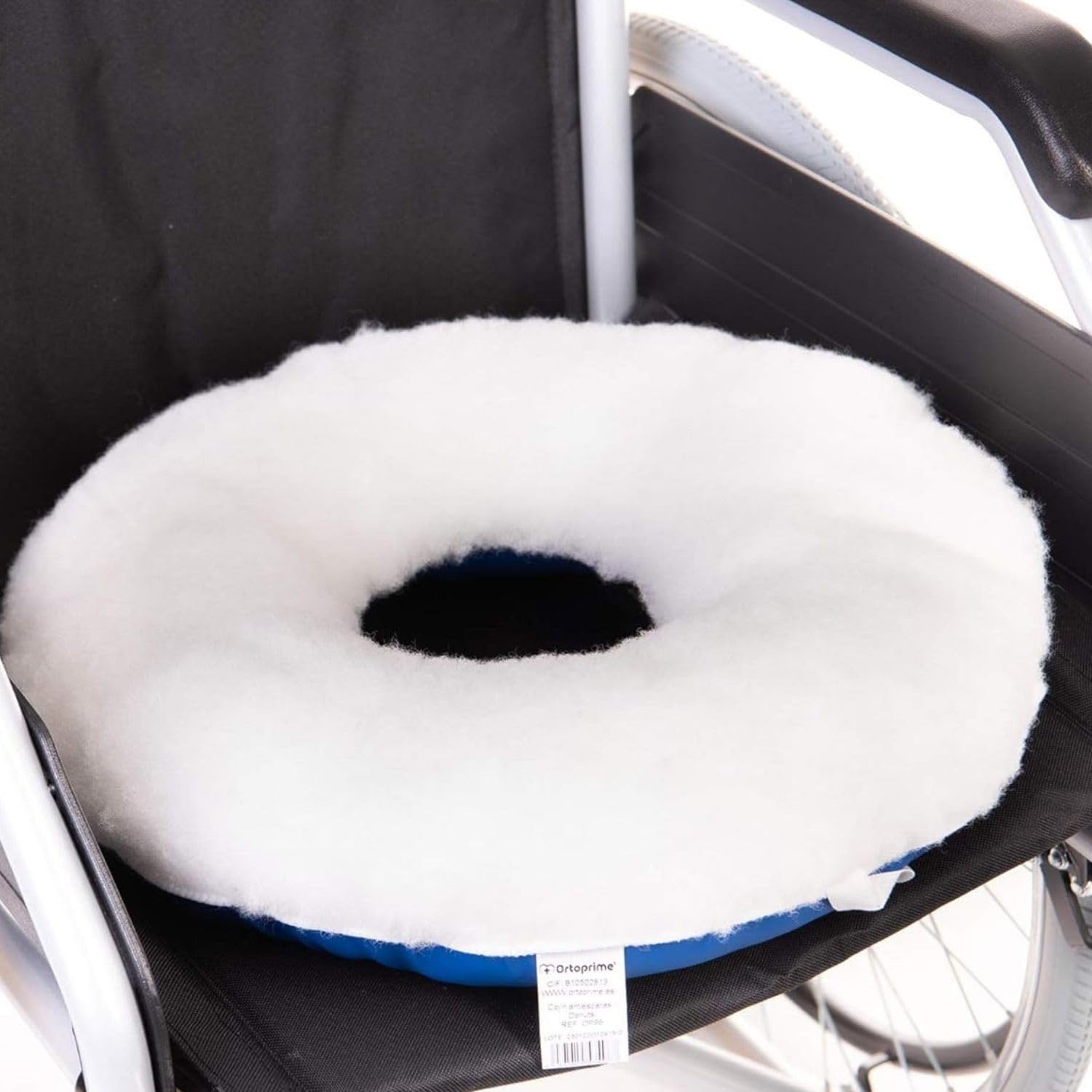 OrtoPrime Dekubitus Sitzkissen rund mit Aussparung - Antidekubitus Sitzring als Rollstuhlkissen - Ergonomisches Kissen für Rollstuhl - Büro - Auto - Zuhause