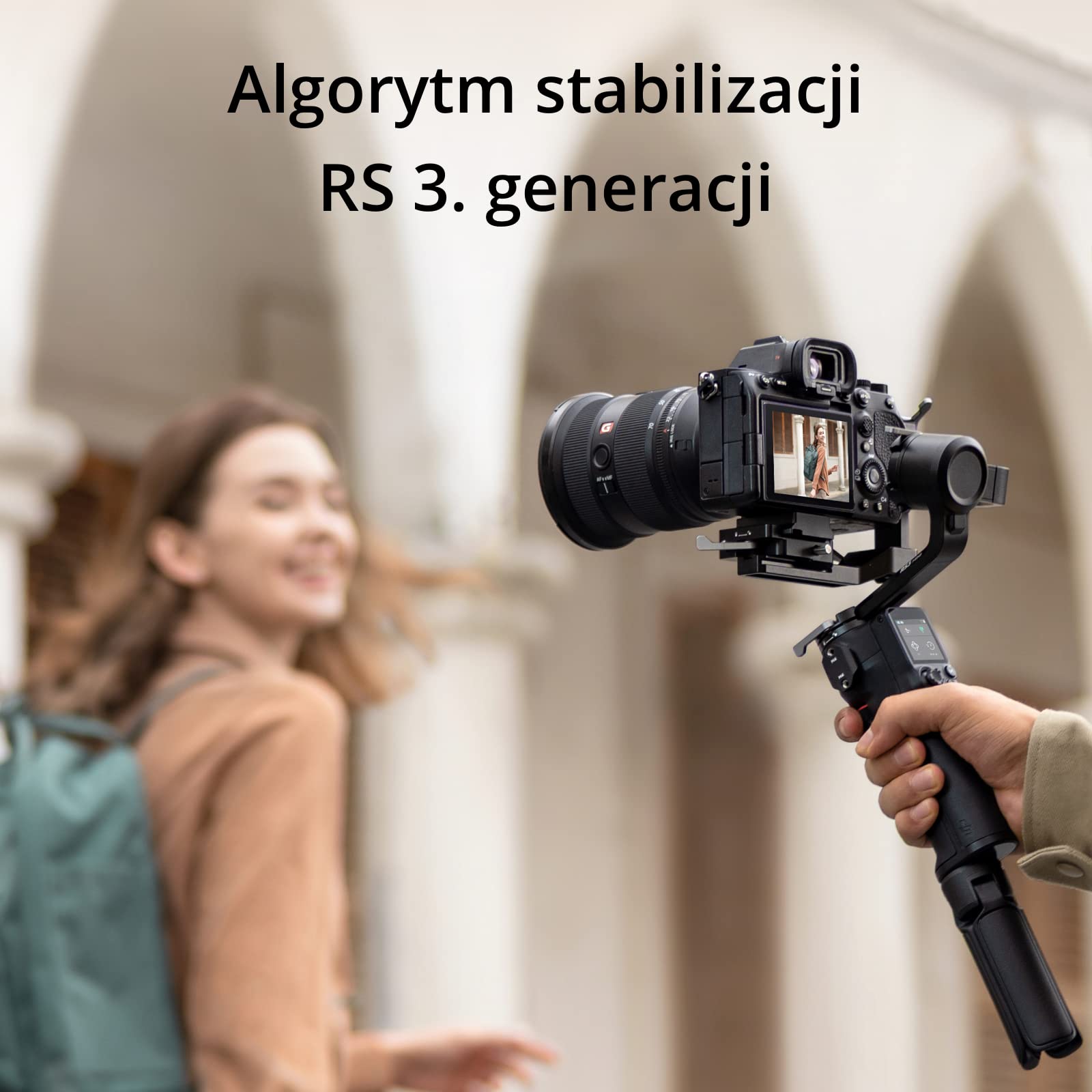 DJI RS 3 Mini, stabilizator gimbal do aparatu, Canon/Sony/Nikon/Fujifilm | przetestowana nośność 2 kg, natywne ujęcia pionowe, sterowanie migawką Bluetooth, Stabilizacja RS 3. generacji, 795g