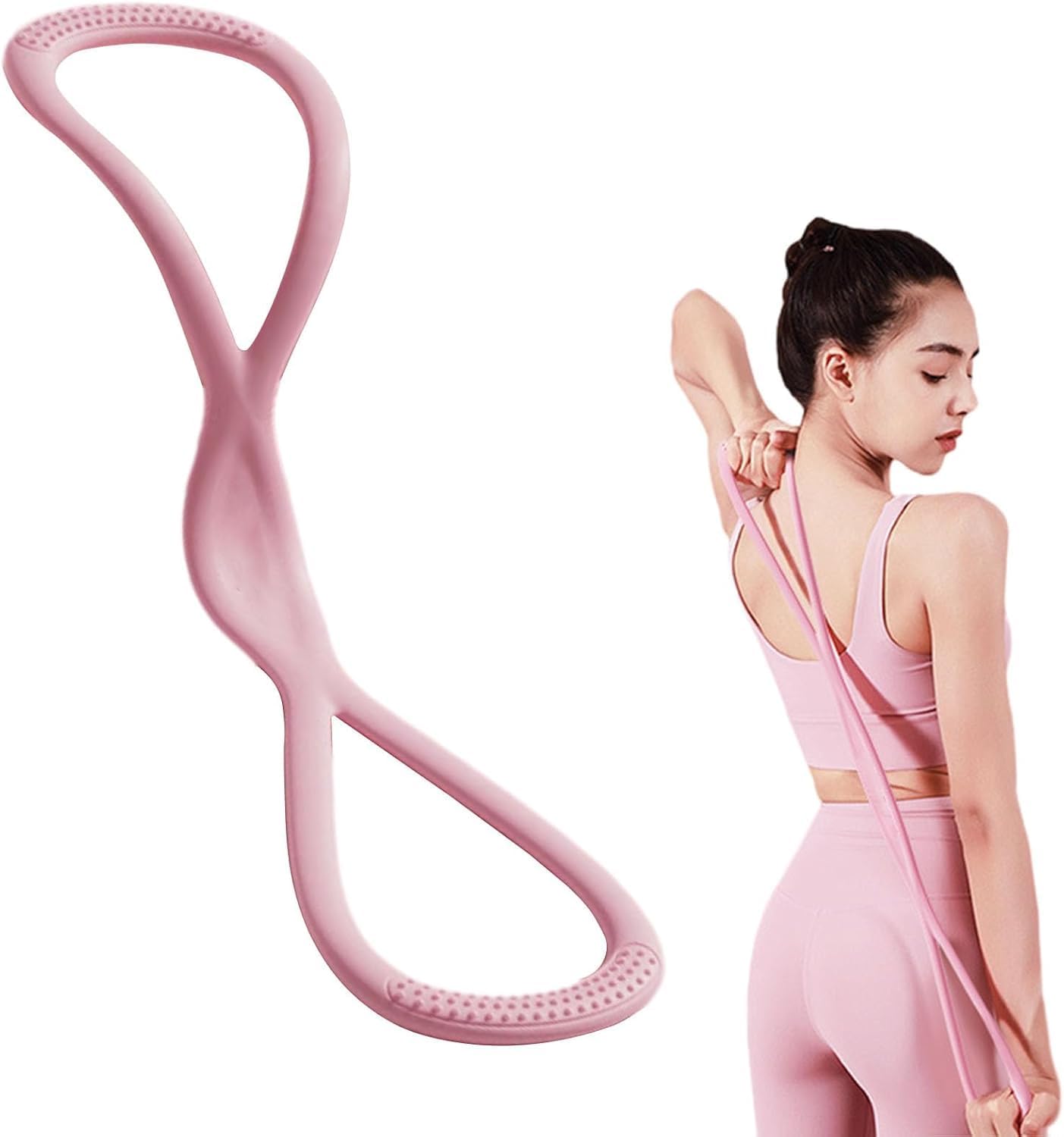 Figure 8 Resistance Band for Women & Men, Full Body Training Multi-Function Design, Women's Multi-Function Resistance Band, Anti-Skid handleportable, Ideal for Yoga and Pilates Stretching Exercises