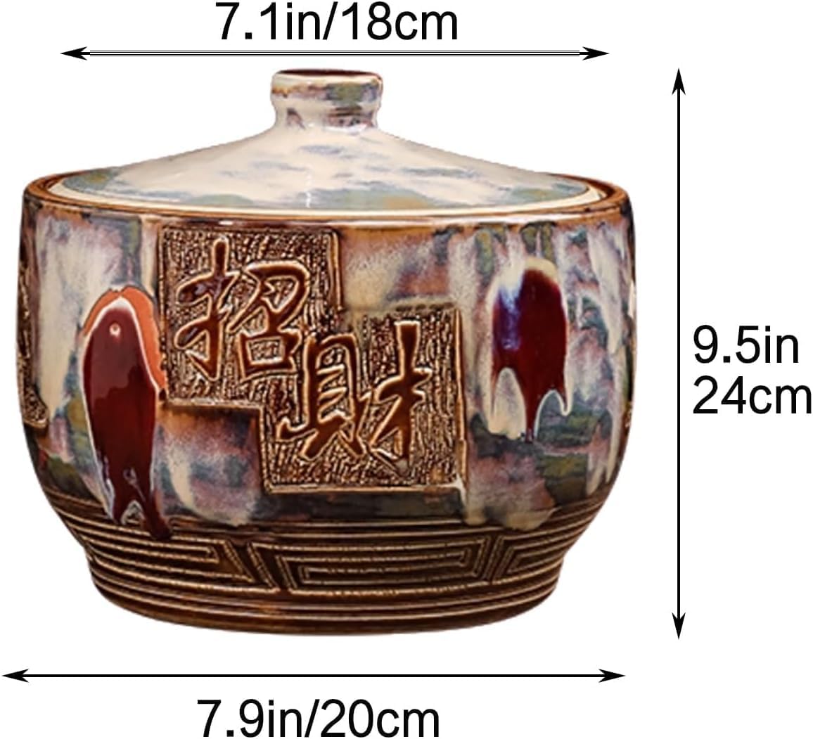 ELEFOCUS Ceramic Rice Container Rice Container Rice Bucket Rice Storage Container Rice Bin Rice Storage Container Rice Jar