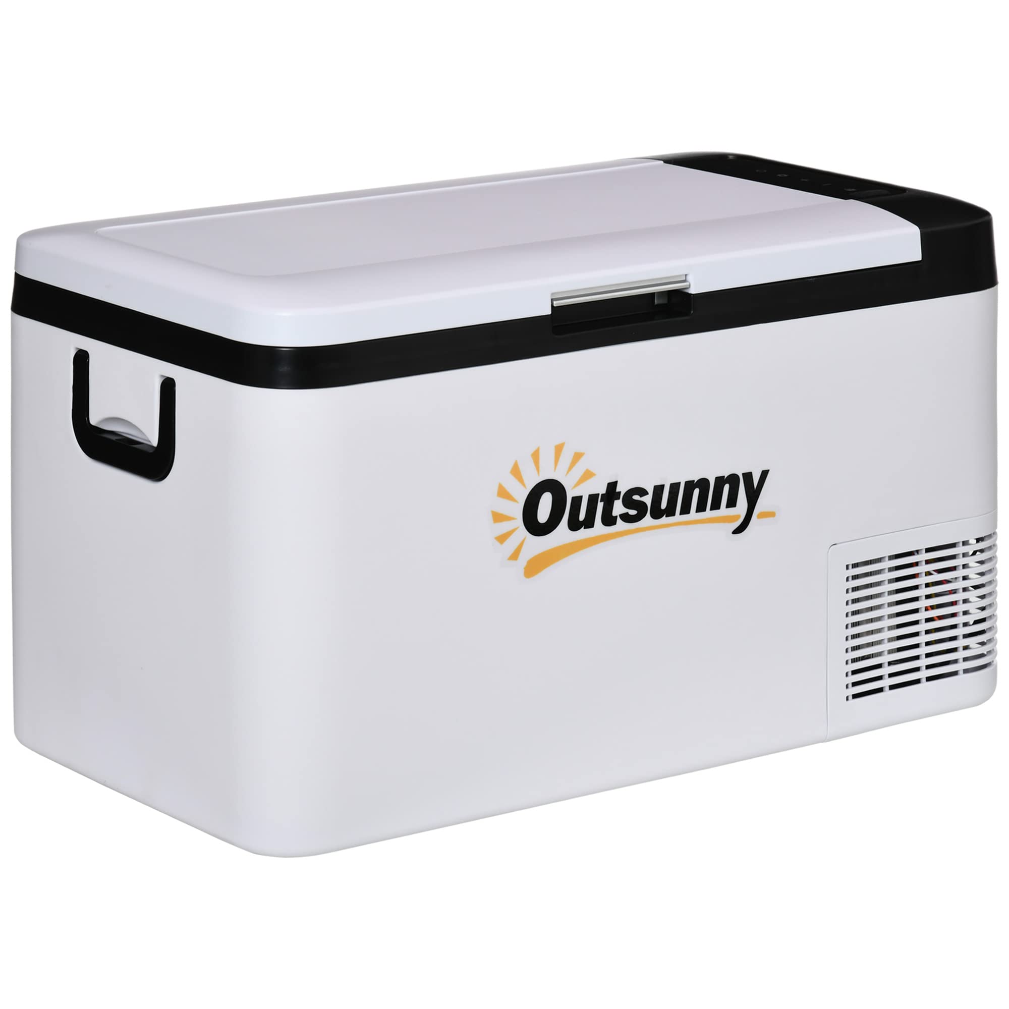 Buy Outsunny 12V Car Refrigerator w/LED Light & Foldable Handles