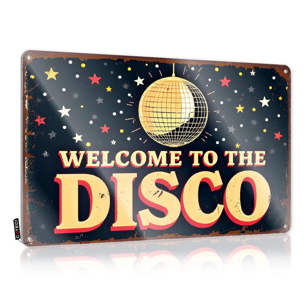 Fzfn Colour Welcome To The Disco! Old-Fashioned Garage Stuff For Guys - Art Decor Hanging Wall Decor(30X40cm)
