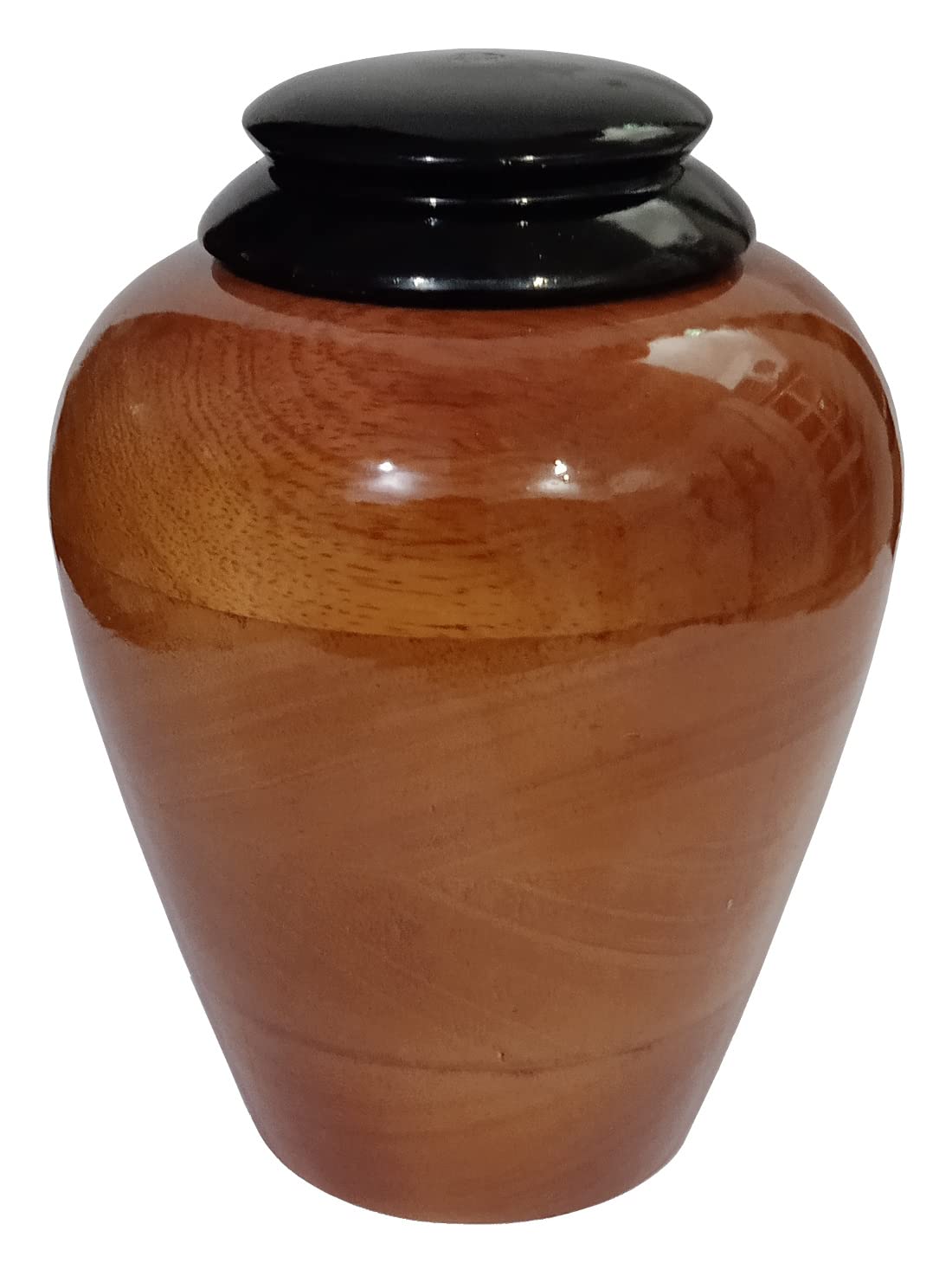 Purpledip Wooden Urn for Ashes Cremation Burial: Urns Box with Open Close Screw Lid (12631)