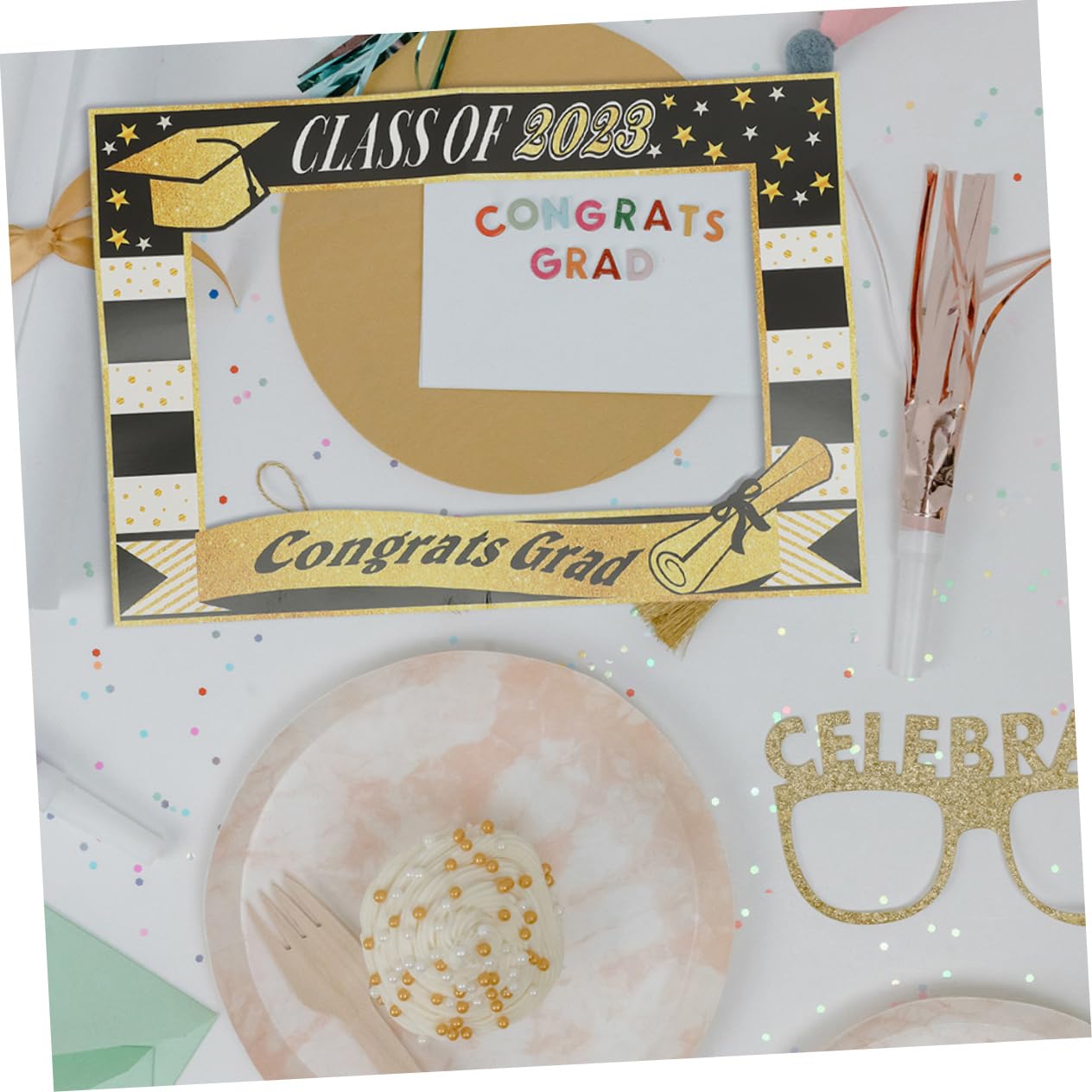 Alipis 4 Set Occhiali da Laurea con Fotografica per Festa Laurea e Foto Booth Accessori Divertenti per Celebrazioni e Riunioni tra Amici