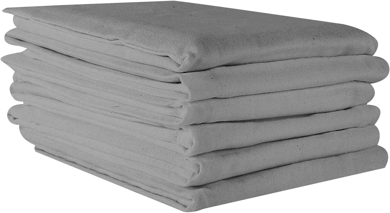 Kitchen Towels | Cotton Dish Towels for Drying Dishes| Absorbent Kitchen Dish Towels, Dish cloths| Tea Towels for Embroidery for Easter |6 Pack (Grey)