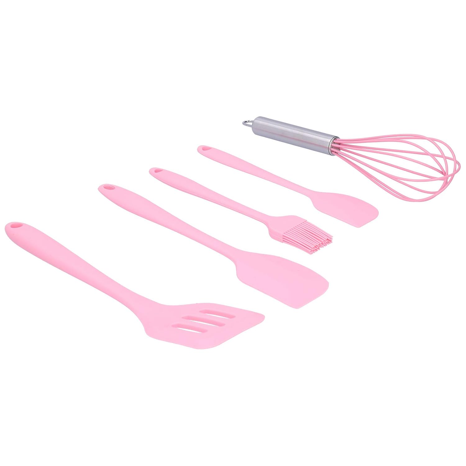 Cooking Spatula, Egg‑Beater, Easy to Clean Dishwasher Safe for Home(Pink Five-Piece Suit)