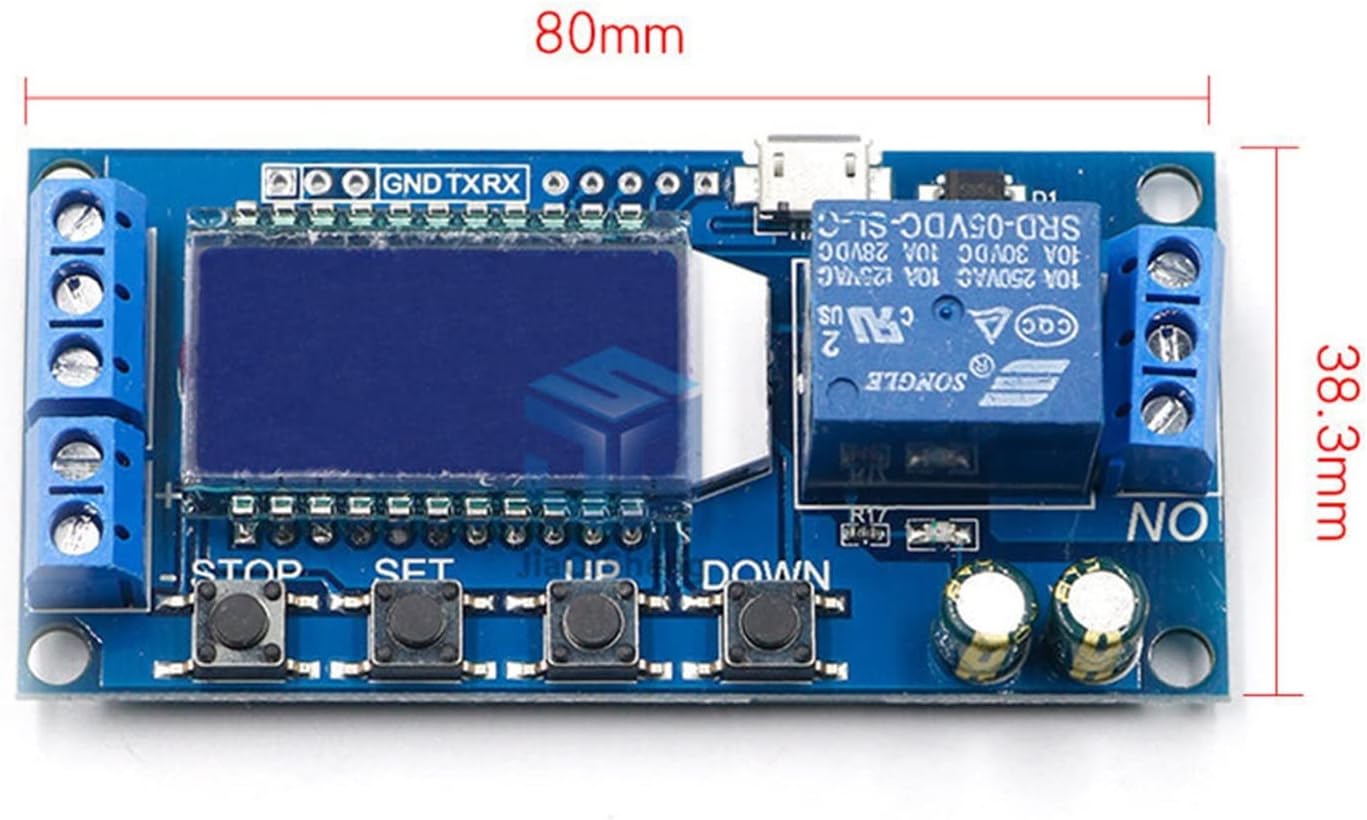 6-30V USB Digital LCD Display Time Delay Relay Module Control Timer Switch Trigger Cycle Module XY-LJ02