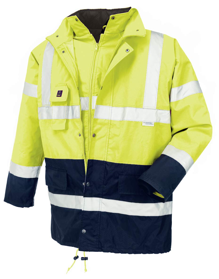 Texxor 4112 - Alta parka visibilidad calgary impermeable chaqueta, el trabajo a prueba de viento, 3xl amarillo,