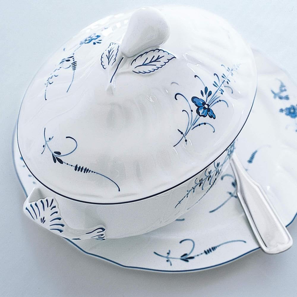 Villeroy & Boch Vieux Luxembourg Terrine, Premium Porzellan, weiß/blau
