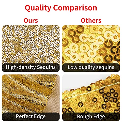 Eoocan Christmas Tree Skirt Gold Sequin Tree Skirt 48-Inch Round Sparkle Fabric Tree Skirt Xmas Tree Skirt Round Tree Skirt For Home Decor Festive Design Tree Skirts For Christmas Tree #TOP3